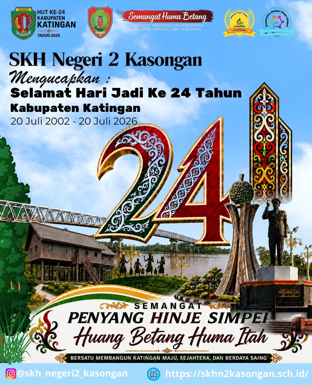 SKh Negeri 2 Kasongan Mengucapkan Selamat Hari Jadi Kabupaten Katingan Ke 24